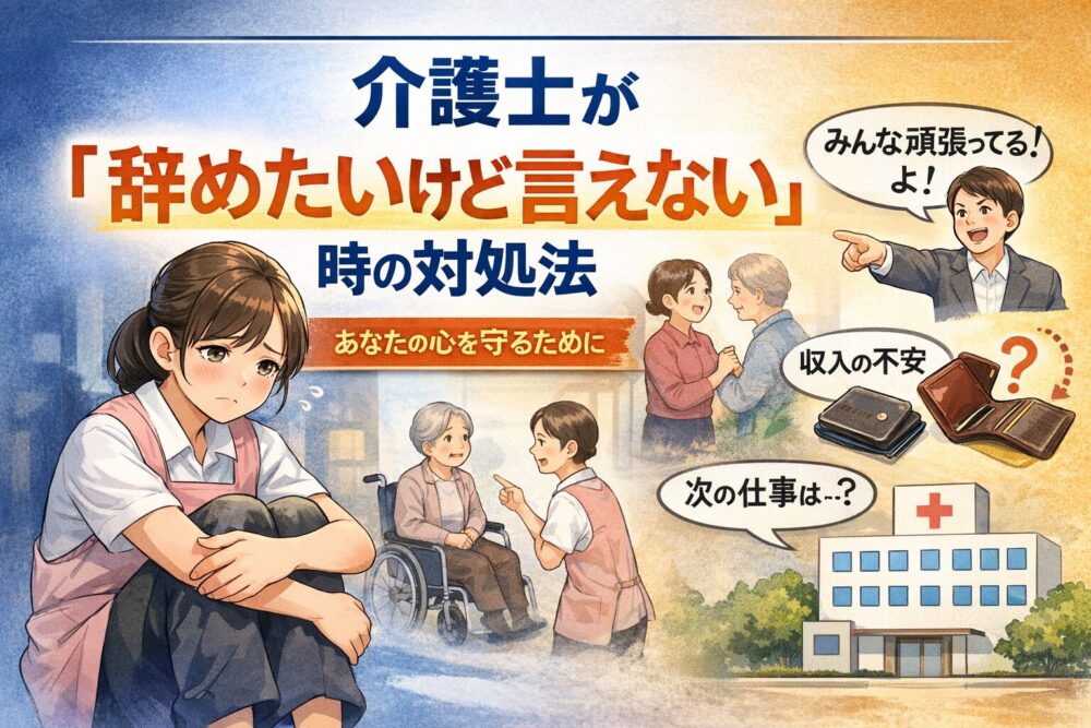 介護士が辞めたいけど言えない時の対処法を解説する記事のアイキャッチ画像
